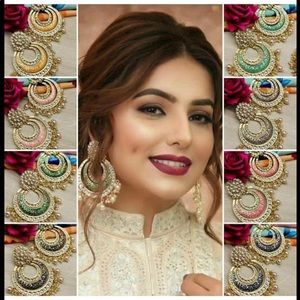 Beautiful earrings with kundan work choose color